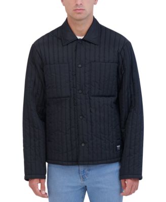 Men's Slim-Fit Vertical Quilted Shirt Jacket