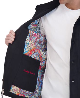 Men's Faux Suede Utility Overshirt Jacket 