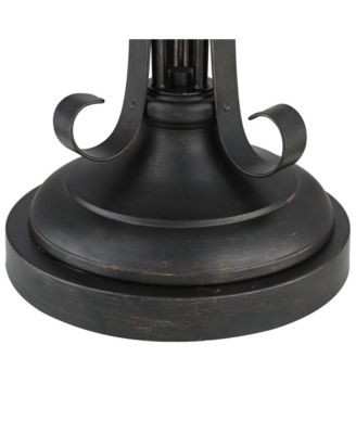 Gardena Rustic Tree Floor Lamp 65 1/2" Tall Powder Coated Black 3 Light Wavy Amber Art Glass Shade for Living Room Reading House