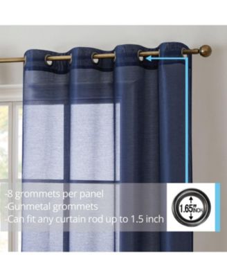 2 Piece Semi Sheer Voile Window Curtain Drapes Grommet Panels for Bedroom, Living Room & Kids Room