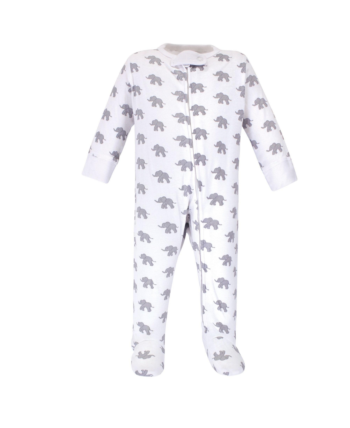 Touched by Nature Baby Boys Baby Organic Cotton Zipper Sleep and Play 3pk,- Marching elephant