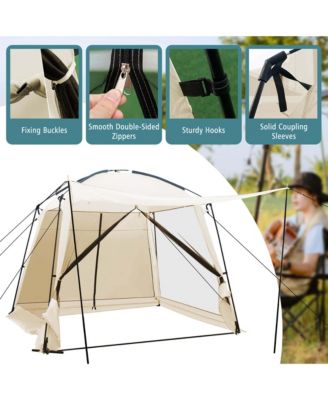 Screen Dome Camping Tent for 6-8 People with 4-Side Mesh Walls Carrying Bag