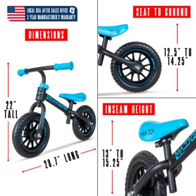Toddler Balance Bike – Lightweight No Pedal First Bike for Ages 18 Months to 4 Years – Adjustable Seat – 10" Maintenance-Free Tires – My 1st BMX Balance Bike - Black