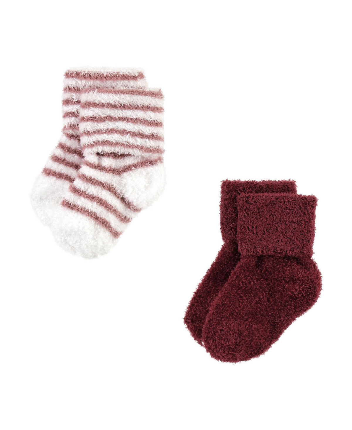 Hudson Baby Baby Girls Cozy Chenille Newborn and Terry Socks,- Burgundy heart