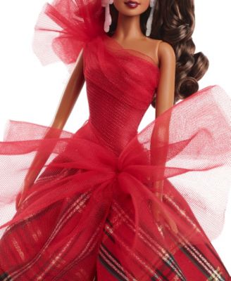 Signature 2024 Holiday Barbie Fashion Doll, Seasonal Collector Gift, Light Brown Hair with Plaid Gown