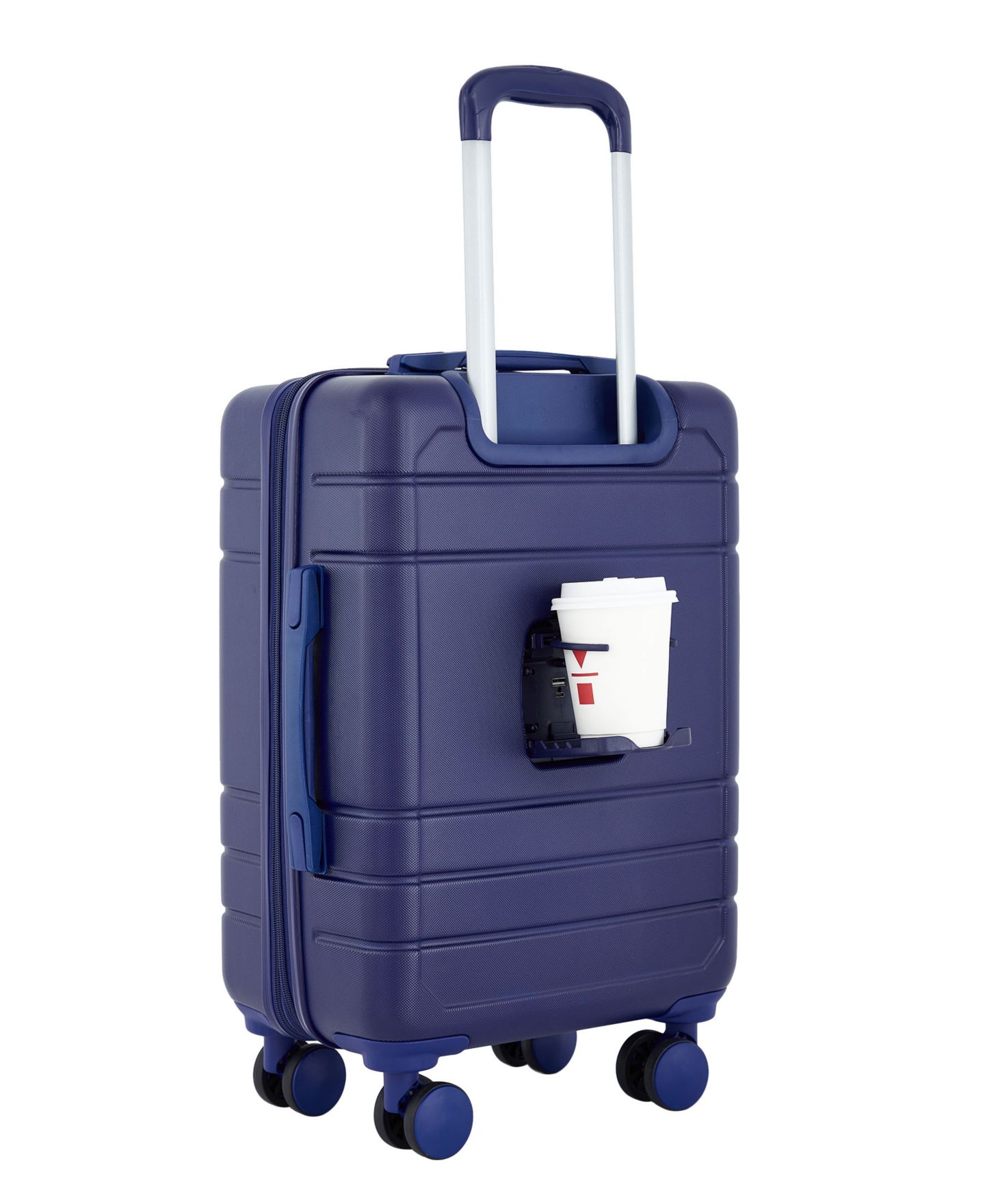 Чемоданы French Connection Saint Martin 4 Piece Hardside Luggage Set 4in1 CUP/USB/USB-C/PHONE Holder, цвет: Синий — фото 6