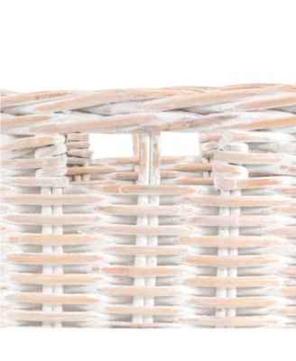 Reed Hand-Woven Rattan Nesting Baskets with Handles Set of 2