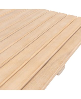 Sitges Modern Mid-Century 3-Piece Roped Acacia Wood Outdoor Folding Bistro Set, Gray/Light Teak