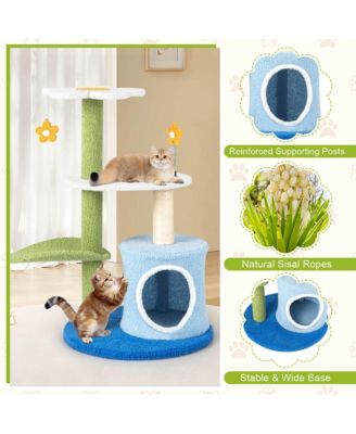 4-Tier Modern Cat Tree Tower Kitten Activity Center with Sisal Scratching Post