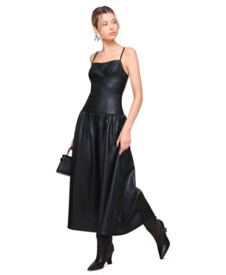 Avec Les Filles Women s Faux Leather Drop Waist Maxi Dress Macy s