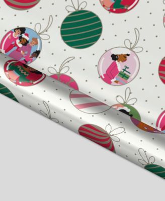 White Holly Ornaments Gift Wrap