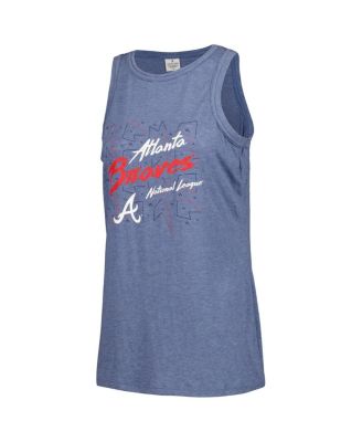 Women's Navy Atlanta Braves Gauze High Neck Tank Top