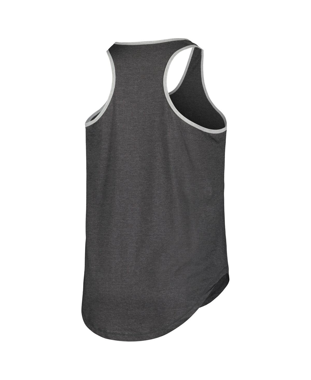 Fanatics Women's Heather Black Las Vegas Raiders Plus Size Fuel Tank Top In Heather Black