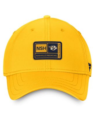 Men's Gold Nashville Predators Authentic Pro Training Camp Flex Hat