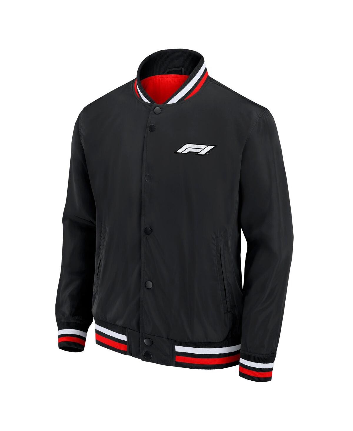 Fanatics Men'sFormula 1 Clubhouse Satin Full-Snap Jacket - Black