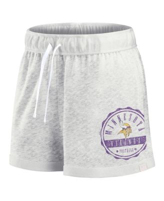 Women's Oatmeal Minnesota Vikings Vintage-like Badge Shorts