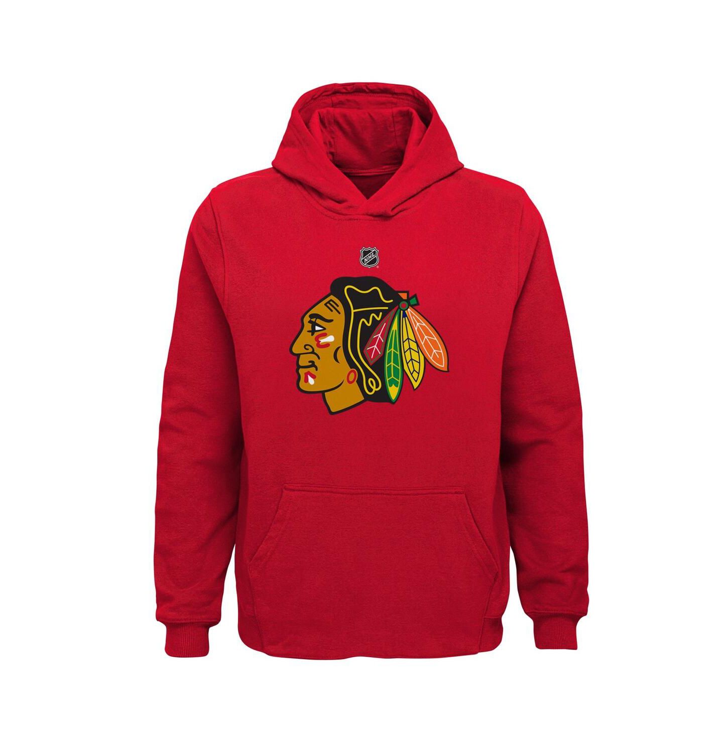 Детское худи Outerstuff Red Chicago Blackhawks Primary Logo Pullover — фото 1