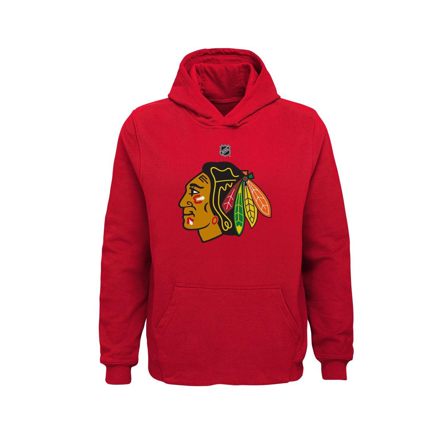 Big Boys and Girls Red Chicago Blackhawks Primary Logo Pullover Hoodie