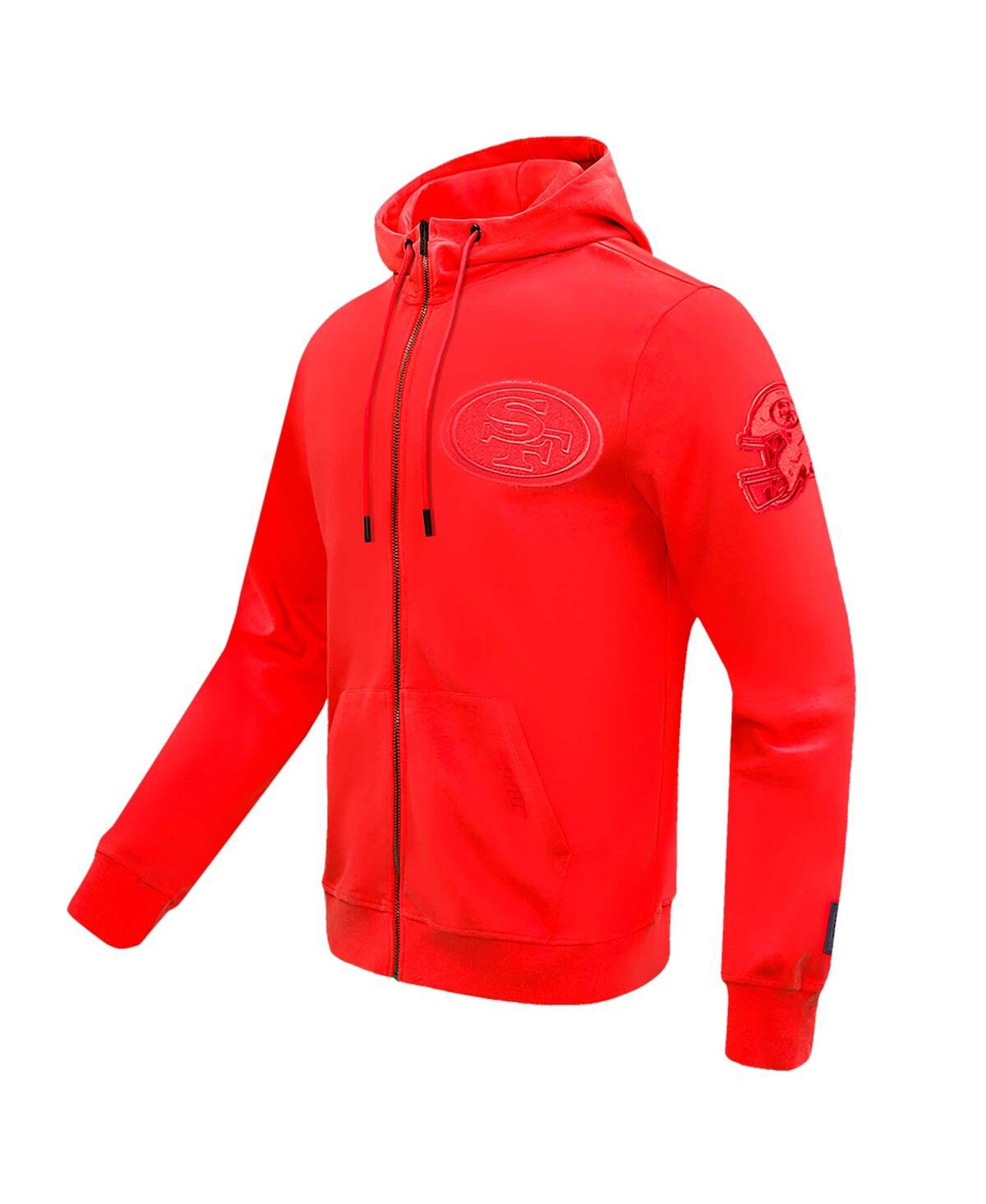 Pro Standard Men's Scarlet San Francisco 49ers Triple Tonal Full-zip Hoodie In Scarlet
