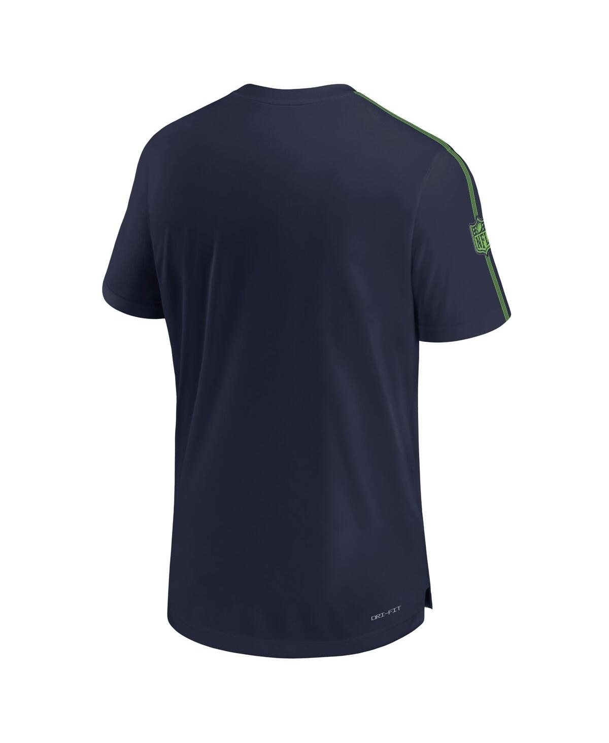 Nike Men's College Navy Seattle Seahawks 2024 Sideline Coach Uv Performance T-shirt In Navy,green