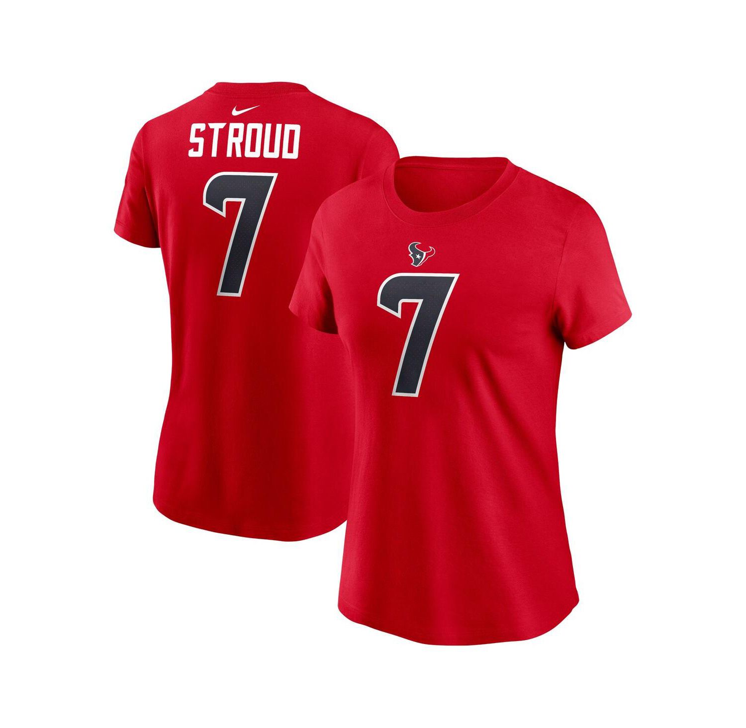 Women's C.J. Stroud Red Houston Texans Player Name & Number T-Shirt