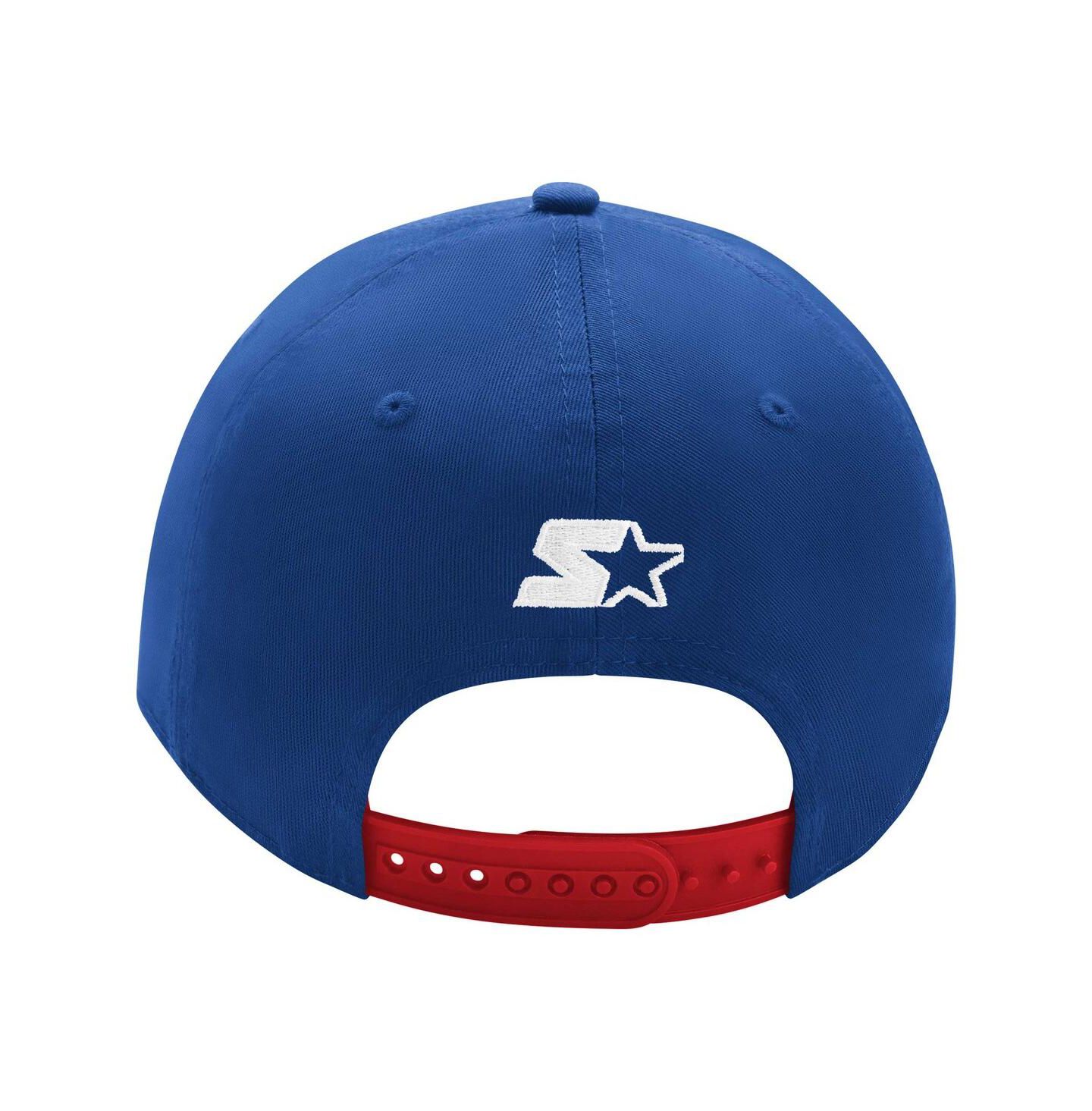 Мужская кепка Starter Blue/Red New York Rangers Two-Tone Tailsweep Mascot Adjustable Hat — фото 2