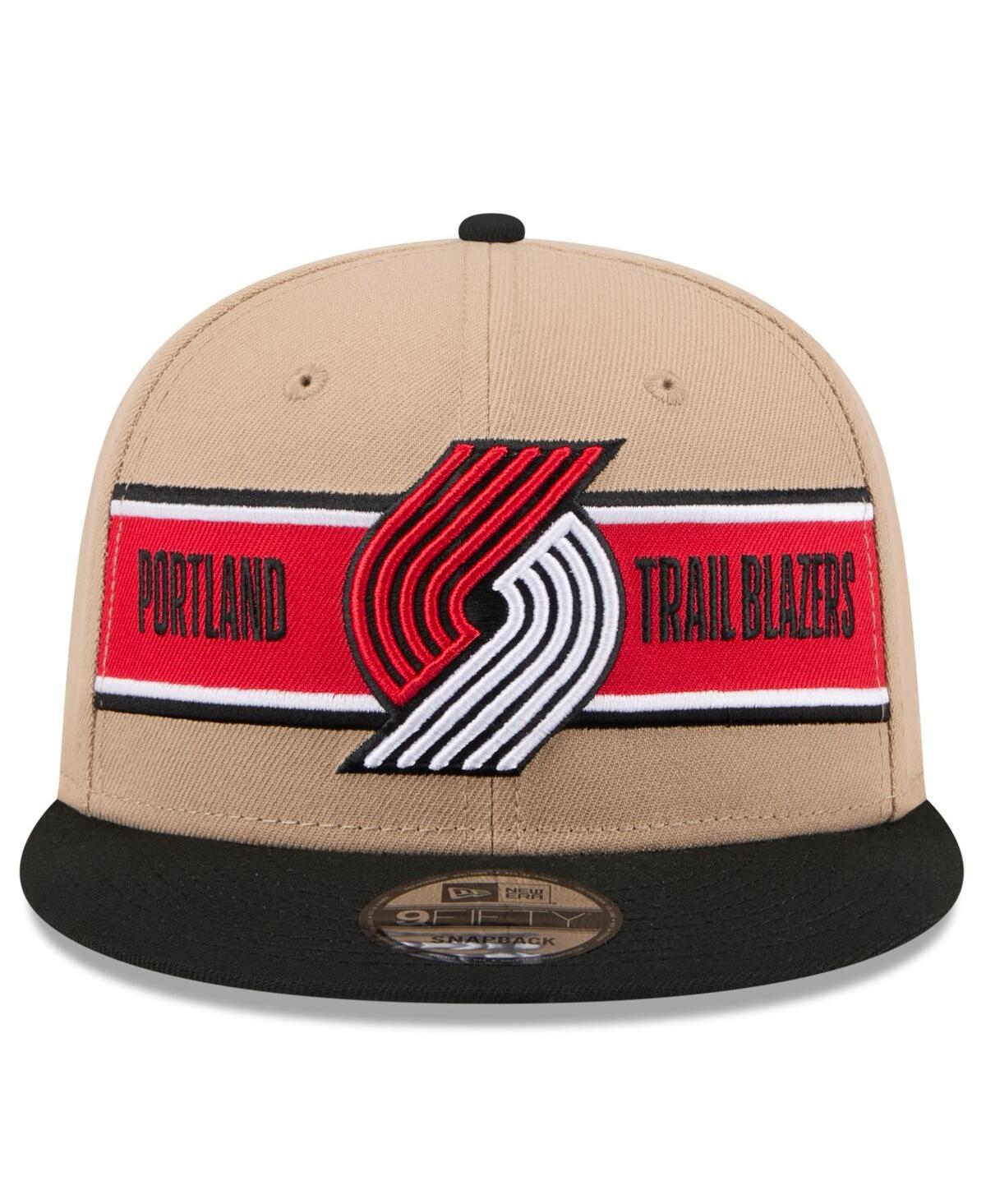 New Era Big Boys and GirlsBlack Portland Trail Blazers 2024 Nba Draft 9FIFTY Snapback Hat - Tan, Black
