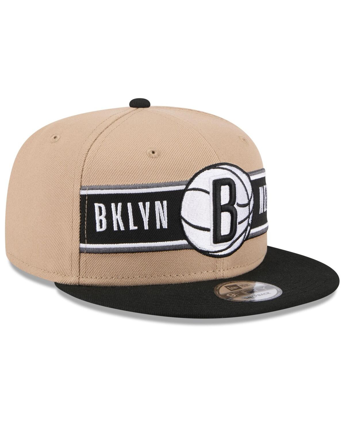NEW ERA BIG BOYS AND GIRLS TAN/BLACK BROOKLYN NETS 2024 NBA DRAFT 9FIFTY SNAPBACK HAT 