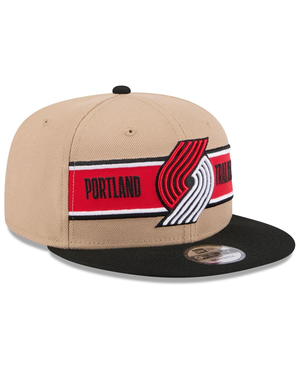 New Era Big Boys and GirlsBlack Portland Trail Blazers 2024 Nba Draft 9FIFTY Snapback Hat - Tan, Black