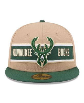 Men's Tan/Hunter Green Milwaukee Bucks 2024 NBA Draft 59FIFTY Hat