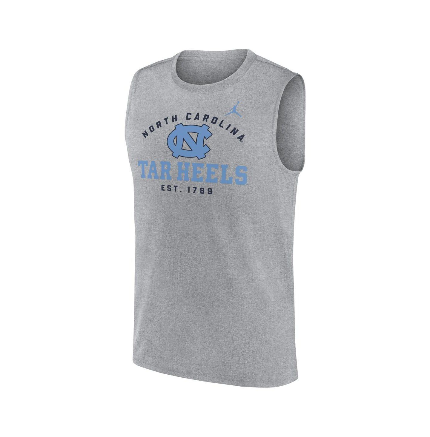 Мужские топы Jordan Heather Gray North Carolina Tar Heels Primetime Legend Lock Up Performance Muscle — фото 3