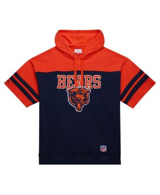 Men's Navy Chicago Bears Off Field Vintage-like Logo Short Sleeve Pullover Hoodie