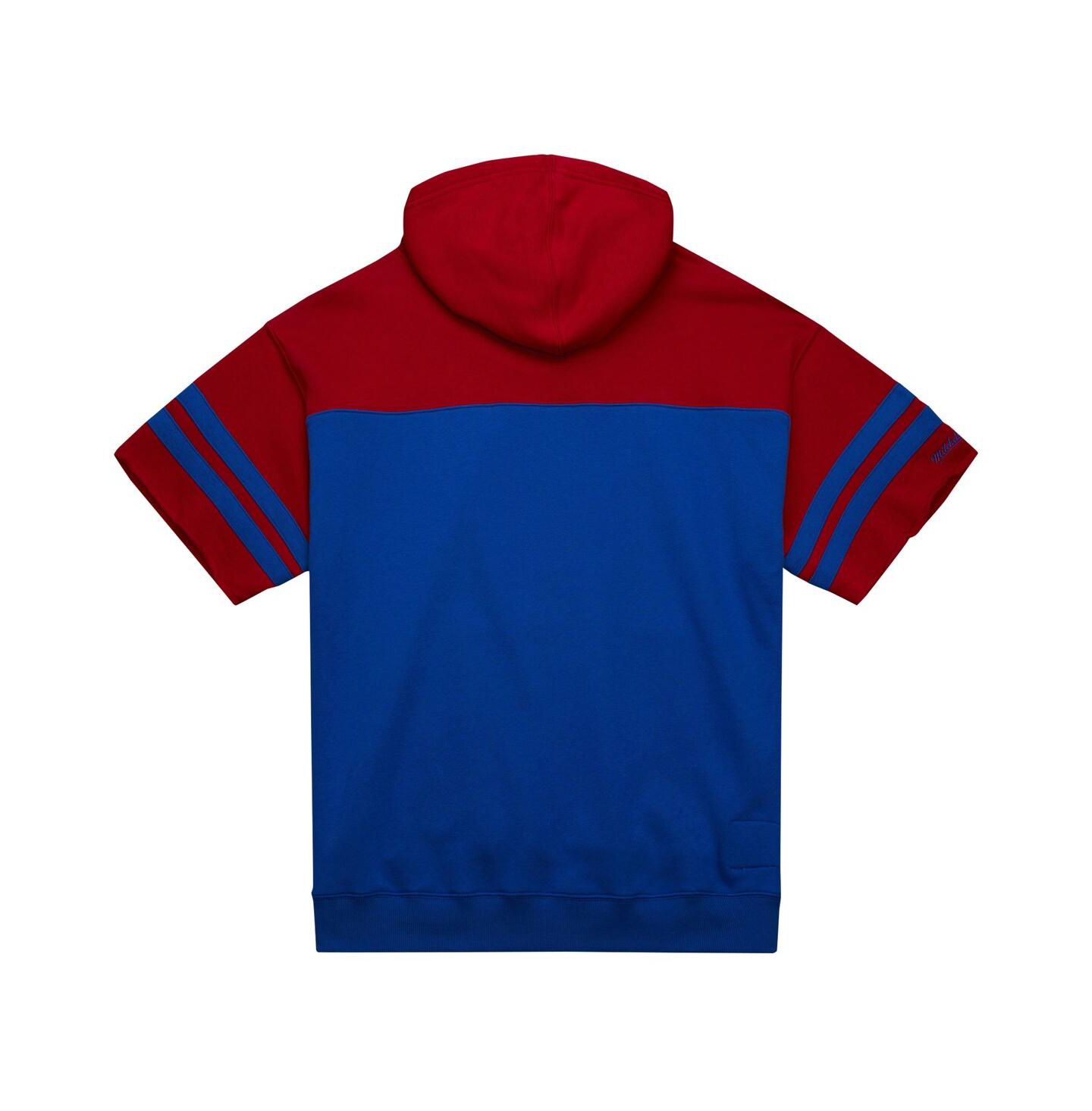 Мужское худи Mitchell & Ness Royal New York Giants Off Field vintage-like Logo Short Sleeve Pullover — фото 3