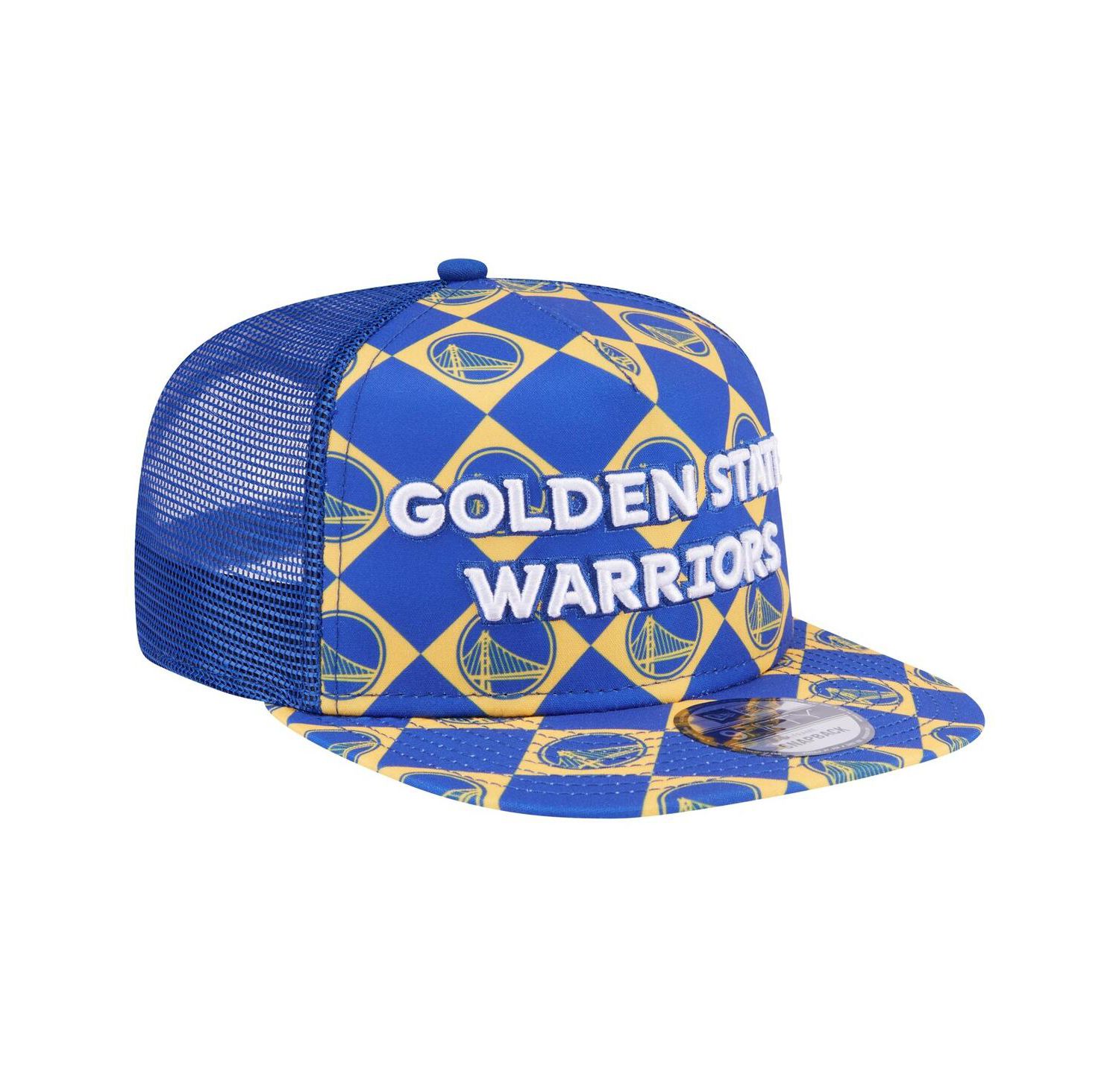 Men's Royal Golden State Warriors Seeing Diamonds A-Frame Trucker 9FIFTY Snapback Hat
