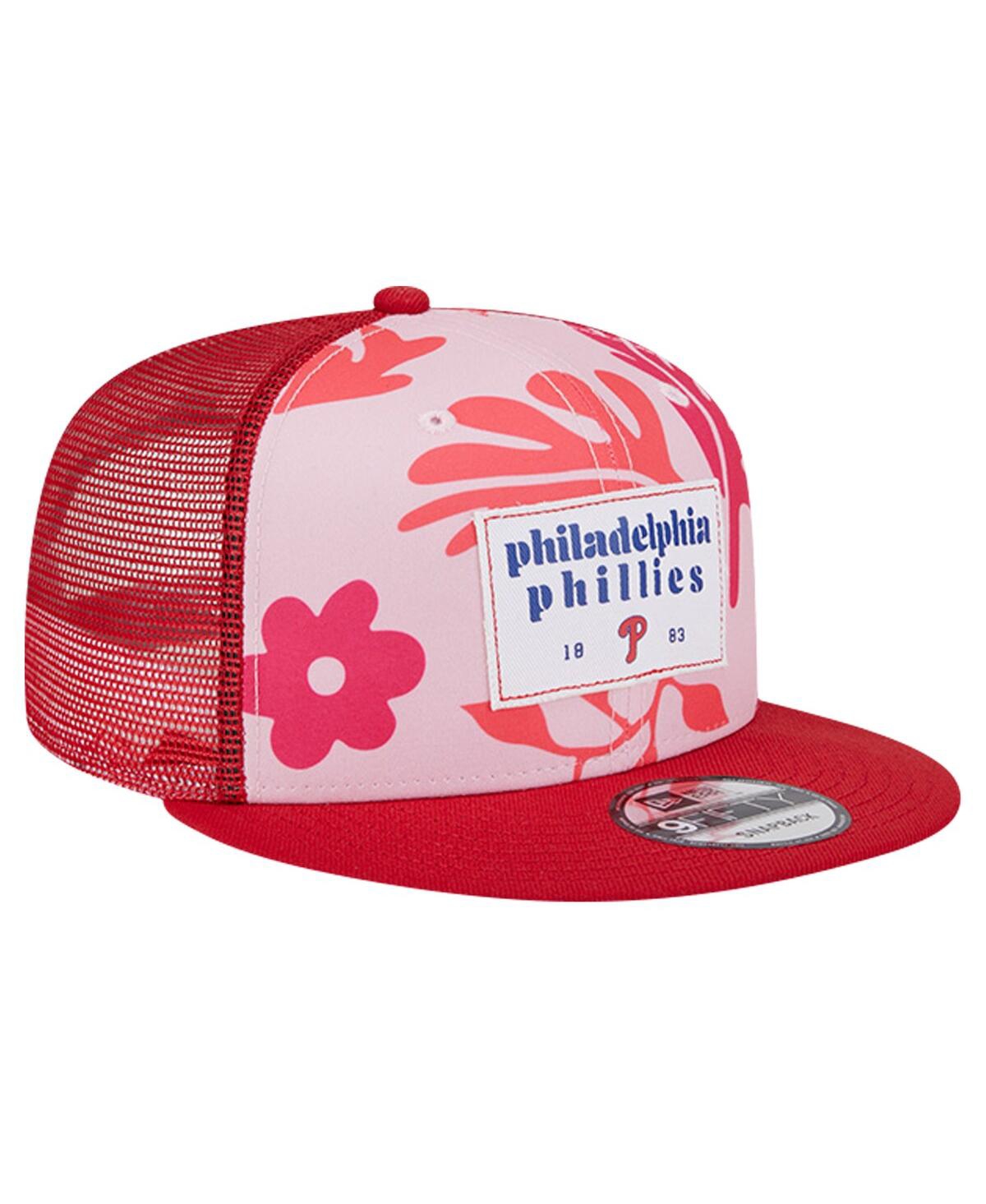Men's Red Philadelphia Phillies Bikini Bottom Trucker 9FIFTY Snapback Hat - Red