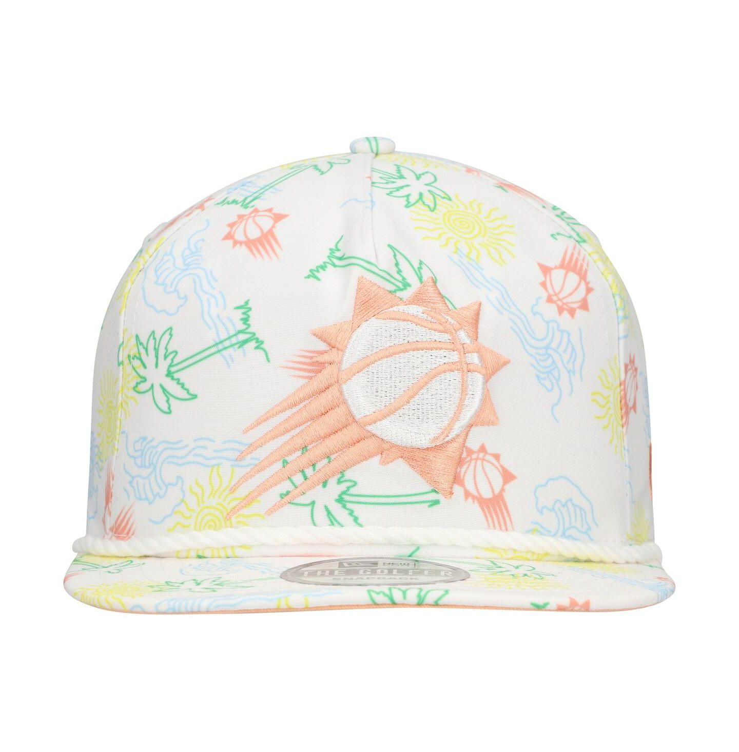Мужская кепка New Era White Phoenix Suns Palm Trees and Waves Golfer Adjustable Hat — фото 2
