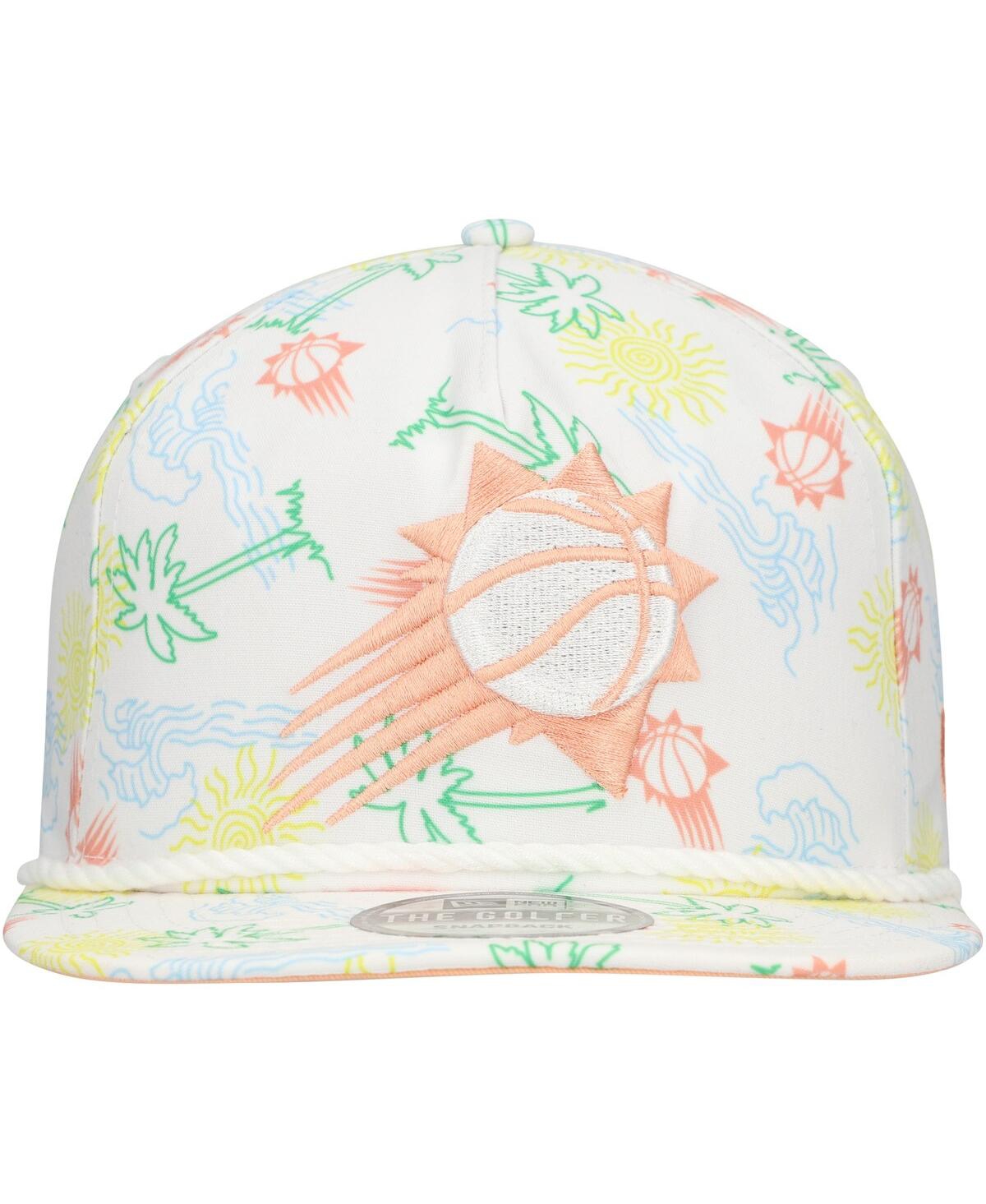 New Era Men's White Phoenix Suns Palm Trees And Waves Golfer Adjustable Hat In White