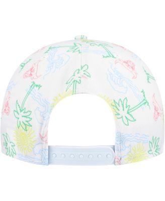 Men's White Chicago Bulls Palm Trees and Waves Golfer Adjustable Hat