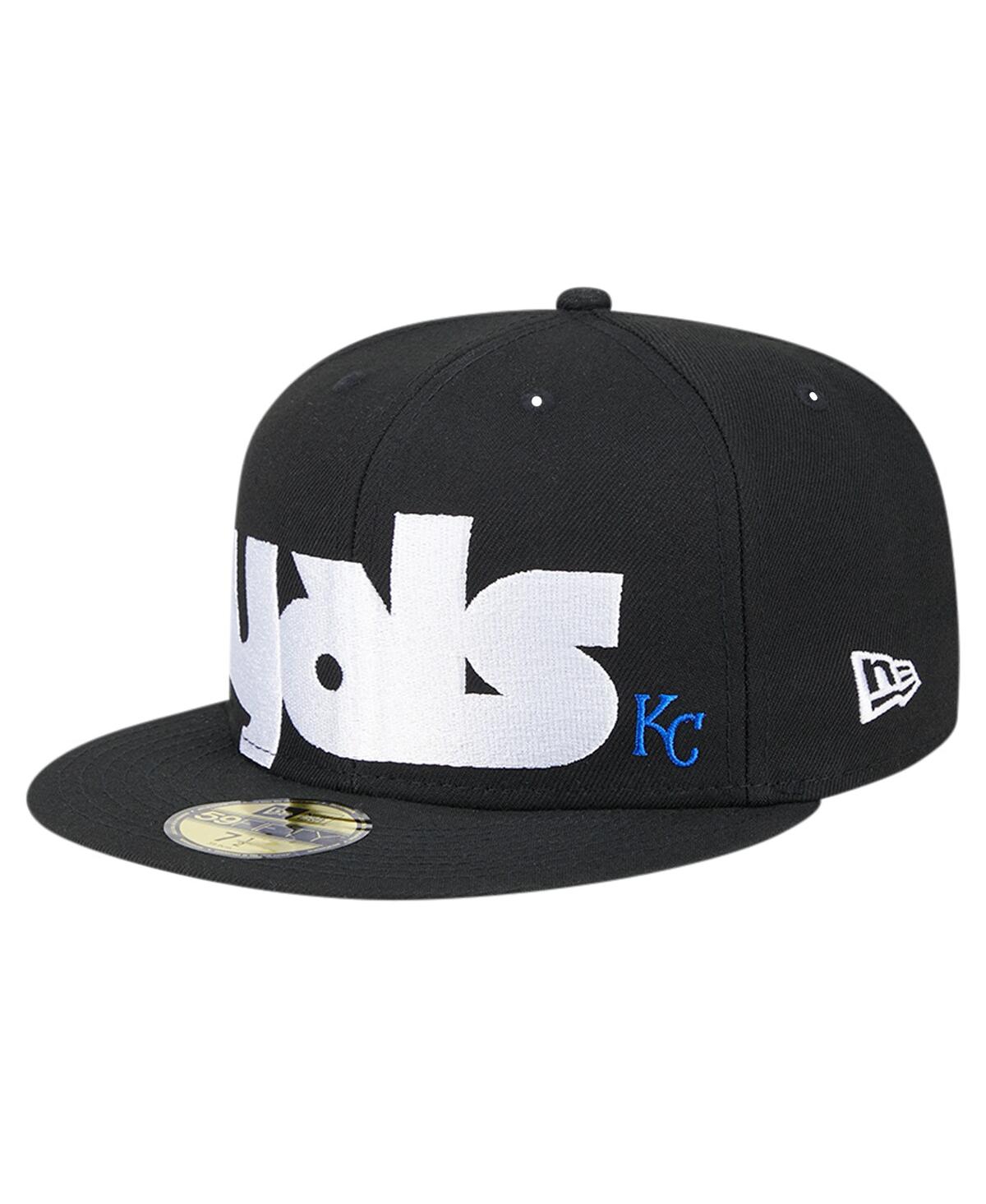 New Era Men's Black Kansas City Royals Checkered Undervisor 59fifty Fitted Hat In Black