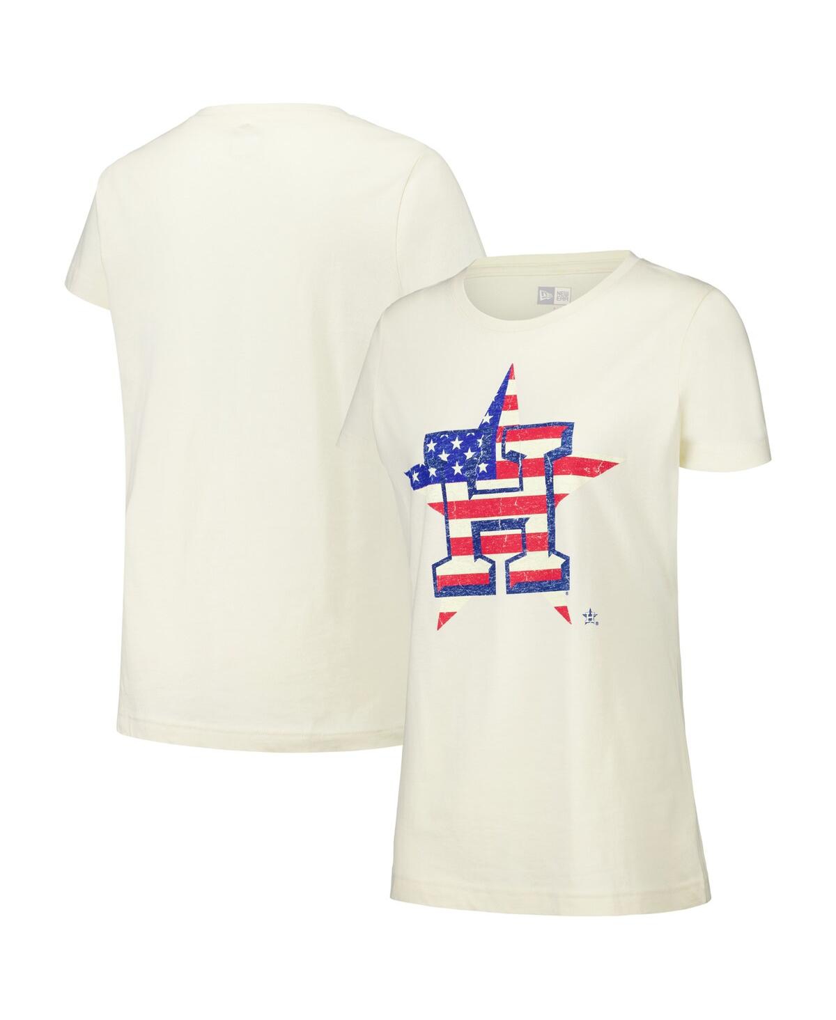 NEW ERA WOMEN'S CREAM HOUSTON ASTROS VINTAGE-LIKE T-SHIRT 