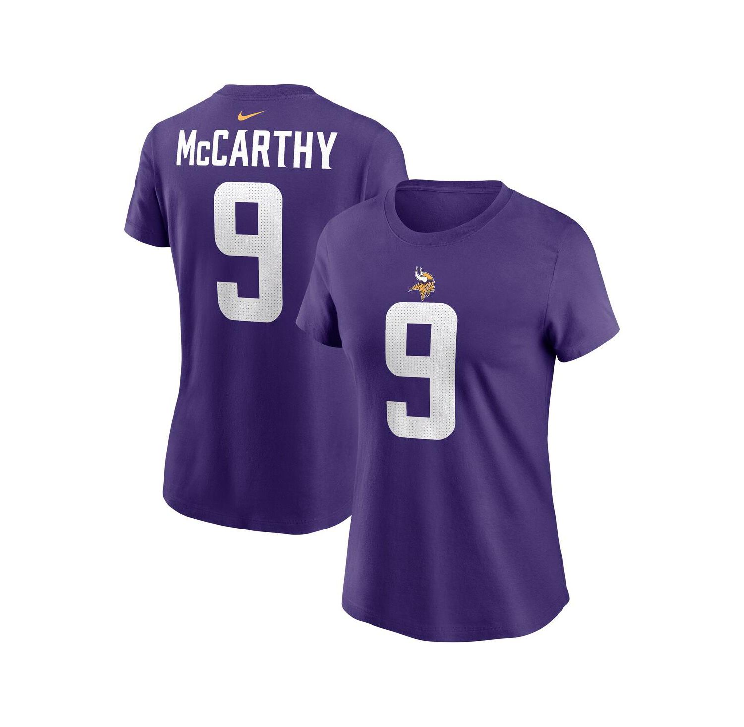 Women's J.J. McCarthy Purple Minnesota Vikings 2024 NFL Draft First Round Pick Name & Number T-Shirt