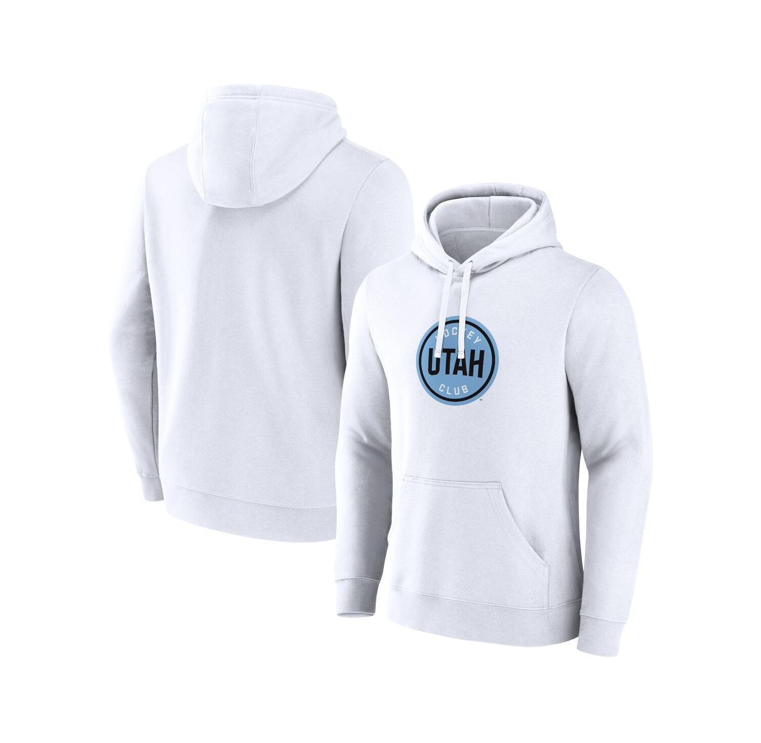 Men's White Utah Hockey Club Draft Logo Pullover Hoodie