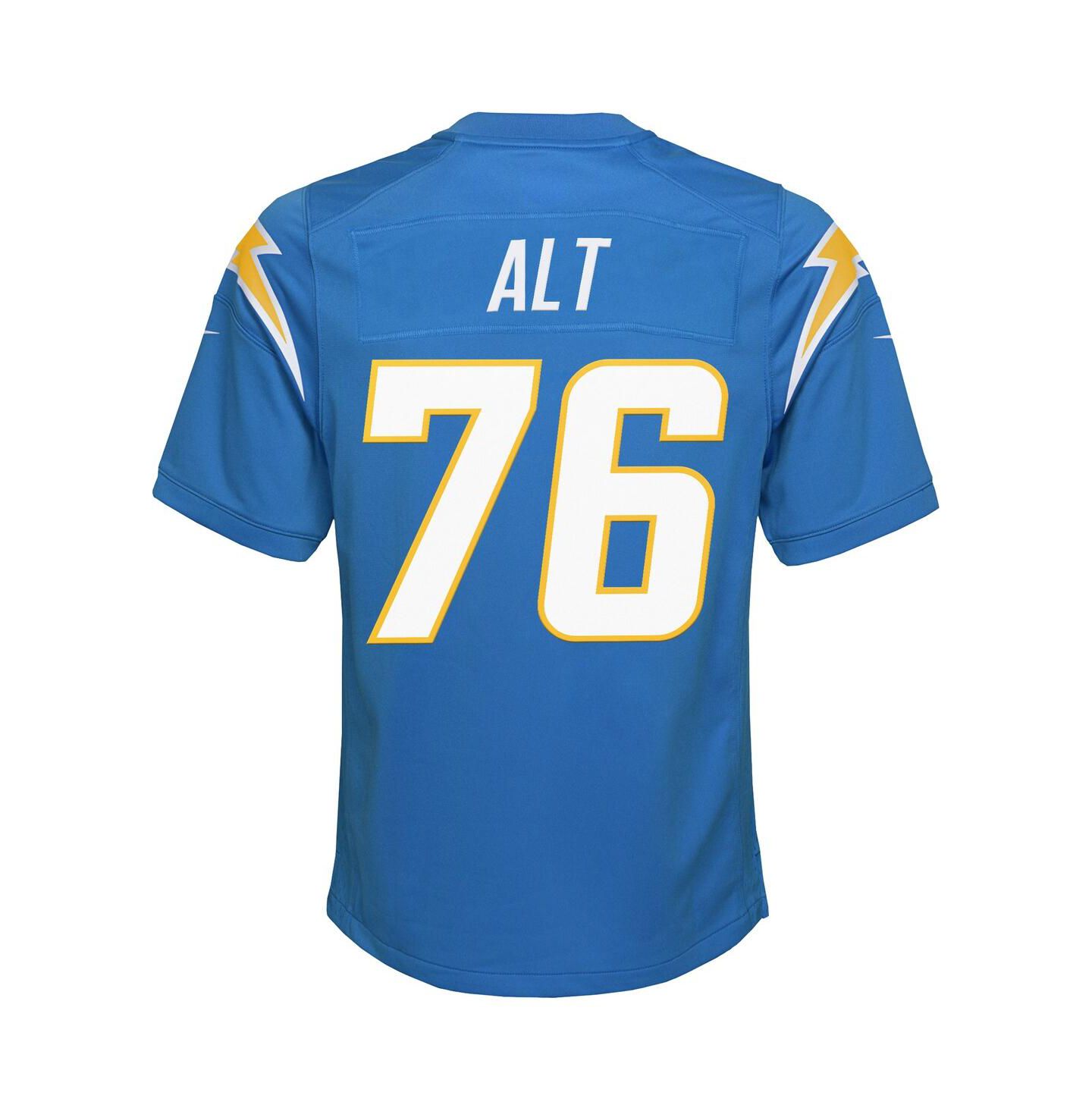 Детское джерси Nike Joe Alt Los Angeles Chargers 2024 NFL Draft Pick Game, Powder Blue — фото 3