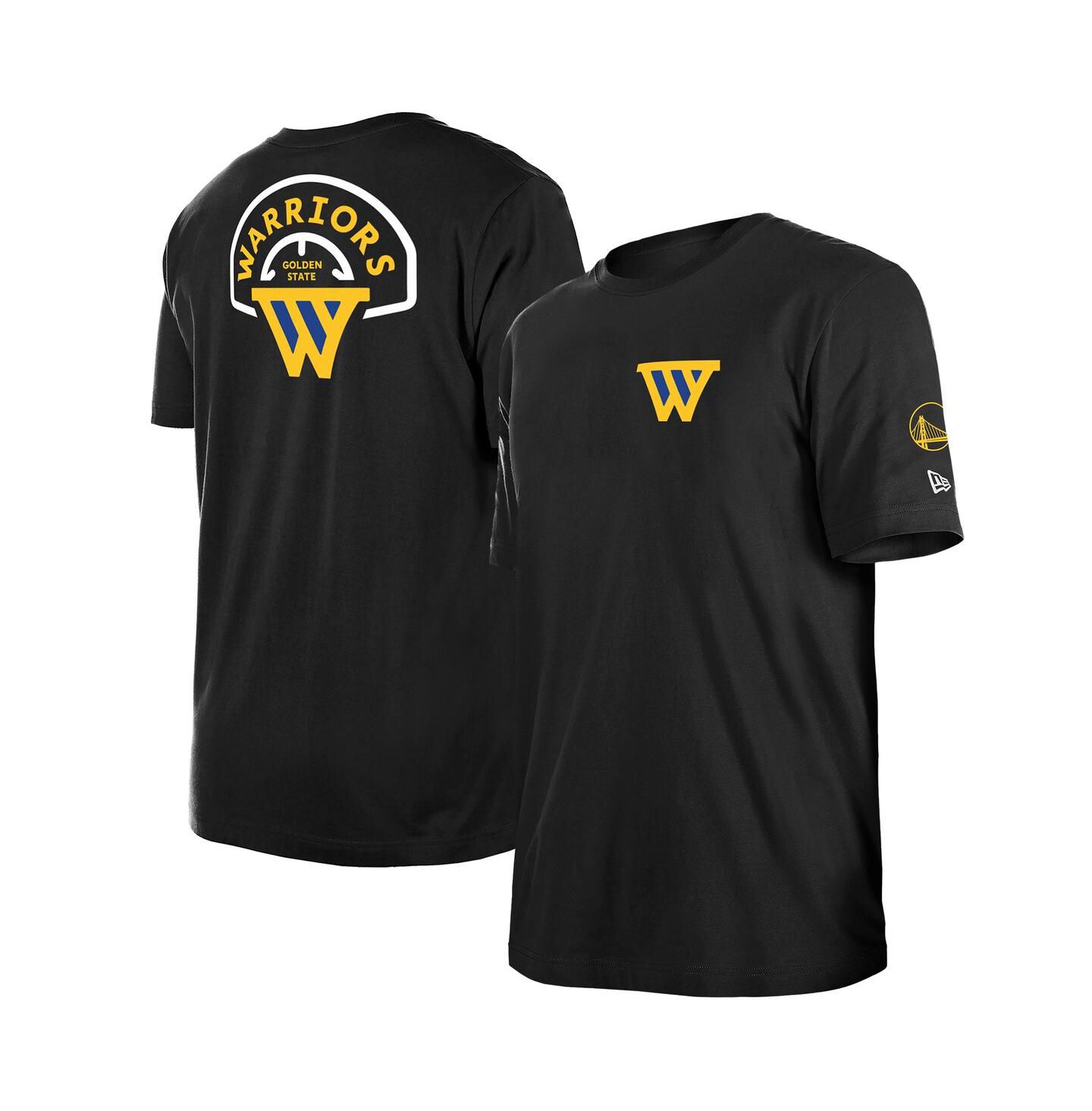 Мужская футболка New Era Black Golden State Warriors "W" Statement — фото 1
