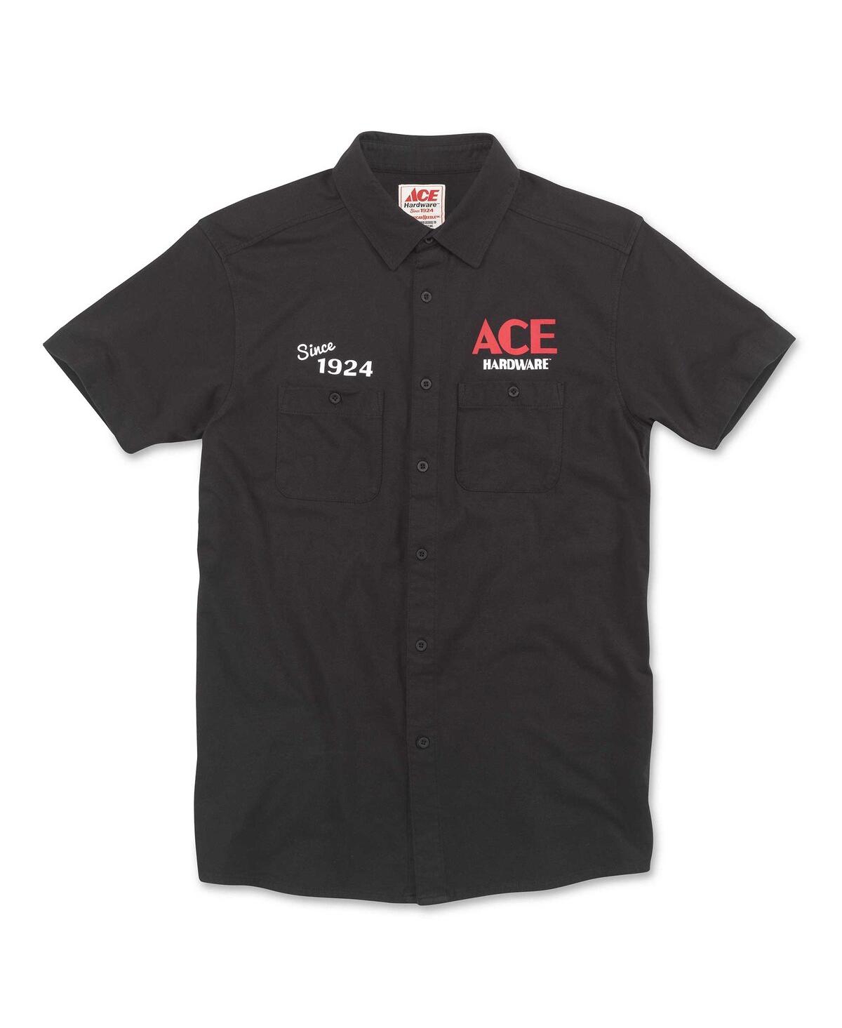 AMERICAN NEEDLE MEN'S BLACK ACE HARDWARE BREW MASTER BUTTON-UP SHIRT 