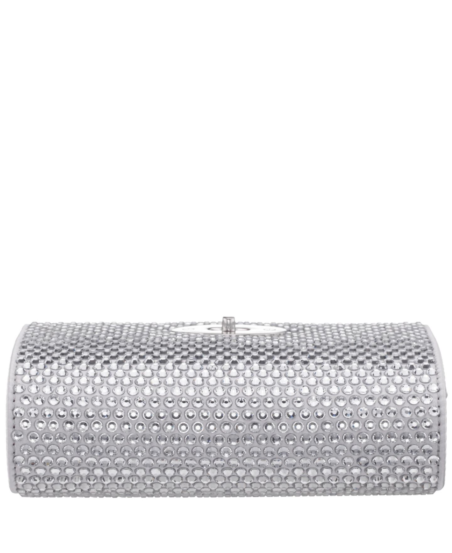 Женская сумка Nina Large Crystal Encrusted Flap Crossbody, цвет: Серебряный — фото 5