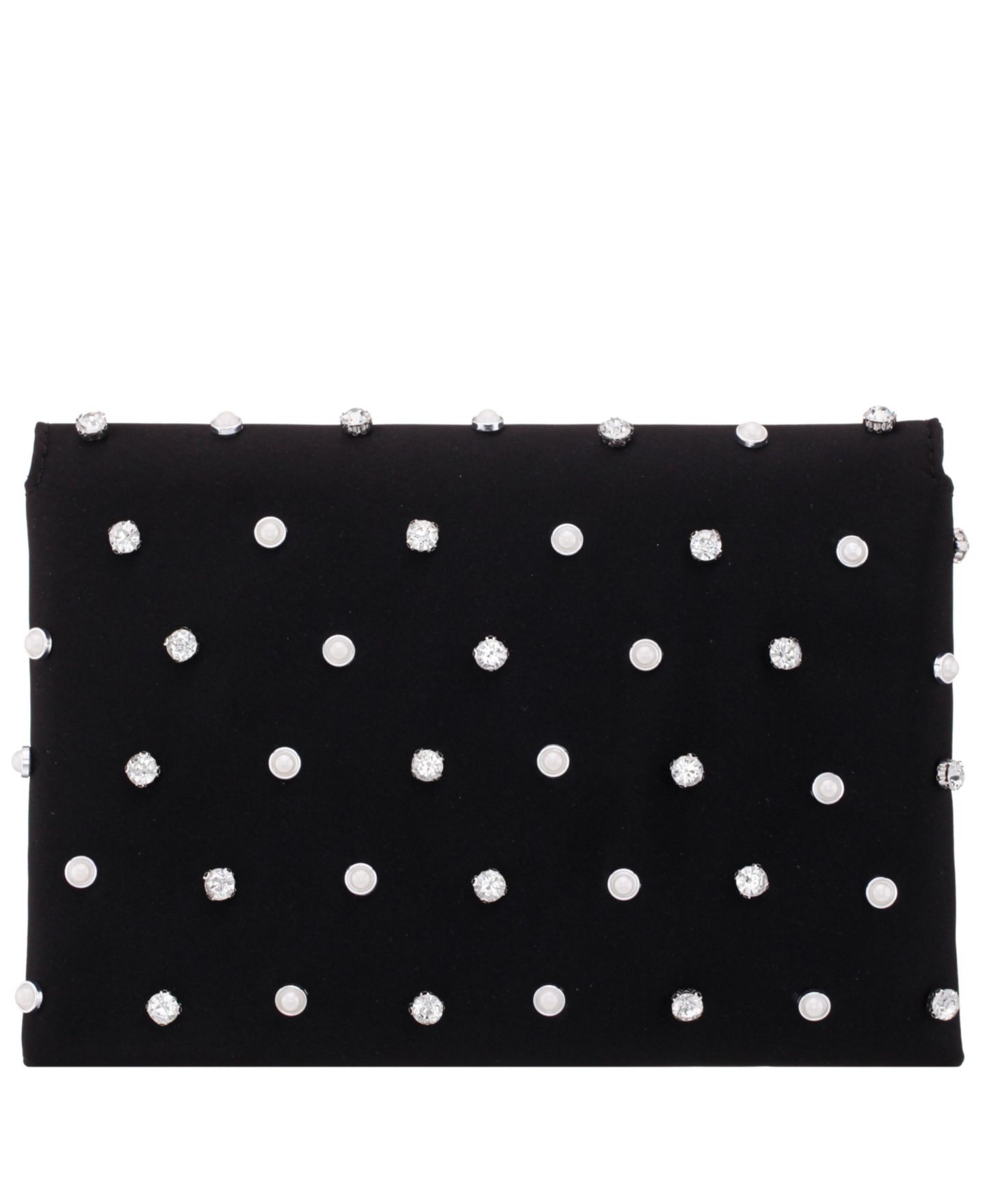Женский клатч Nina Imitation Pearl/Crystal Adorned Square Envelope Clutch, цвет: Чёрный — фото 3