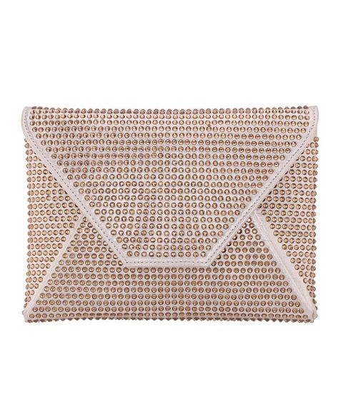 Женский клатч Nina Crystal Encrusted Square Envelope Clutch, цвет: Золотой