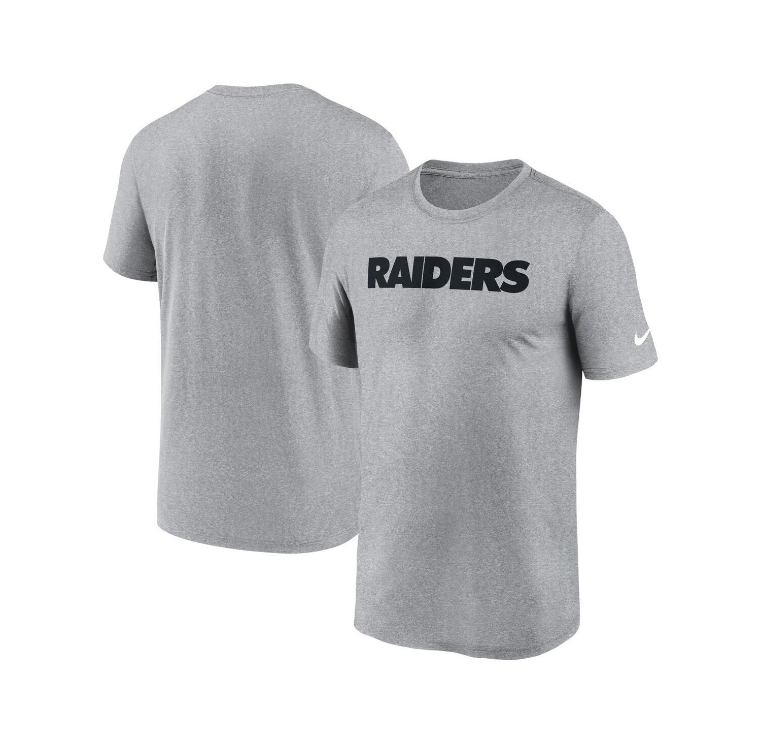 Men's Heather Gray Las Vegas Raiders Primetime Legend Wordmark Performance T-Shirt