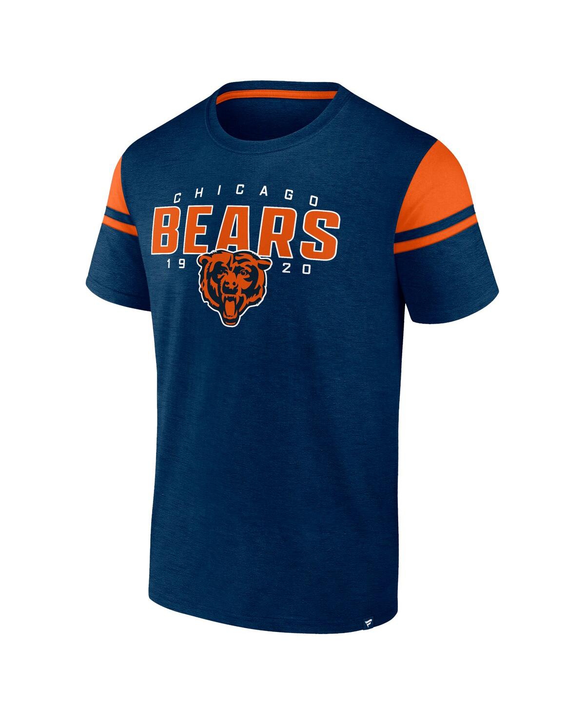 Fanatics Men'sChicago Bears Old School Play Slub T-Shirt - Navy, Orange